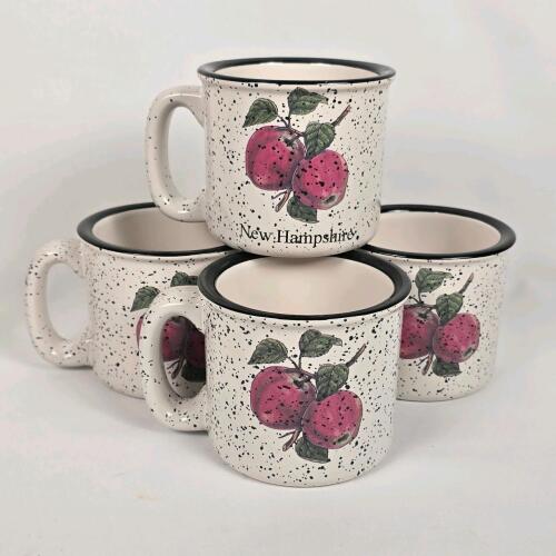 Set of 4 M Ware Huaguang &ldquo;New Hampshire&rdquo; Fruit Ceramic Coffee Mugs