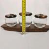 Glass Jar Set with Wooden Lids and Tray, 3-Piece - 4