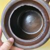 3 Gallon USA Stoneware Crock, Crown Mark, Two-Tone Brown & Tan, Handle, 8.25" Tall - 4
