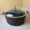 Wagner Ware Cast Iron Dutch Oven, 5 Quart, Glass Lid, Bail Handle, Sidney Ohio