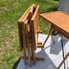 Set of 4 Wooden Folding TV Tray Tables with Storage Stand - 3
