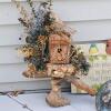 Rustic Driftwood Birdhouse, Basket with Real Nest, Birds Plaque, Framed Art 4pc Decor Set - 2