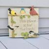 Rustic Driftwood Birdhouse, Basket with Real Nest, Birds Plaque, Framed Art 4pc Decor Set - 4