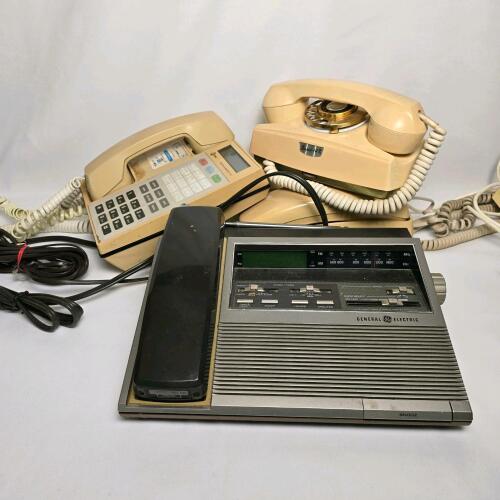 Vintage GE Clock Radio Phone, Super 147 Rotary, Touch-a-Matic, Margaret Lot