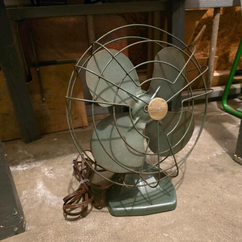 Vintage Kenmore 12" Oscillating Fan, Green Steel