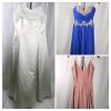 Lot of 3 Women's Formal Gowns Size 12 &ndash; Michelangelo Blue Beaded, Ivory Cowl, Blush Pink Dresses