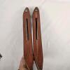 Antique Lowell Shuttle Co. 1599 Wooden Loom Shuttle Candle Holders, 15.5" Length - 2