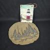 Hand-Painted Slate Lighthouse and Bronze-Finish Evergreen River Wall Plaques