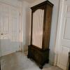 6-Gun Wooden Rifle Display Cabinet with Locking Glass Door and Lower Storage