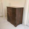 Wooden Storage Cabinet with Louvered Doors, 4 Drawers, and 2 Doors &ndash; 26.5" W x 14.5" D x 29" H