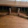 Drop-Front Secretary Desk, 4 Serpentine Drawers, 32"x18"x40", Brass Handles, Key, Queen Anne Revival - 5
