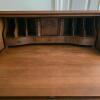 Drop-Front Secretary Desk, 4 Serpentine Drawers, 32"x18"x40", Brass Handles, Key, Queen Anne Revival - 6
