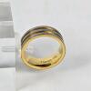 Titanium and 18K Gold Two-Tone 8mm Men's Band, Three Groove Design, Hallmarked "Titanium 18K" - 3