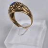 10K Gold Army Airborne Service Ring with Blue Gemstone and Eagle Motif - 3