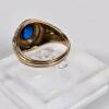 10K Gold Army Airborne Service Ring with Blue Gemstone and Eagle Motif - 5