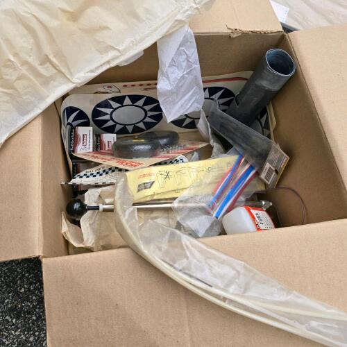 RC Airplane Accessories Lot: Sullivan Fuel Tanks, 14x8 Master Airscrew Propellers, Wheels, Tubing