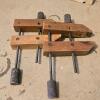 Set of 2 Wooden Hand Screw Clamps, Steel Screws & Handles