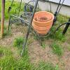Large Lot Metal Shepherd Hooks & Plant Stands Duncraft Feeder, Pots, - 6