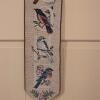 Birds "WELCOME" Embroidered Wall Hanging, Tapestry, Wooden Rod & Tassel - 3