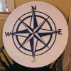 Decorative Nautical Compass Rose Wall Art &ndash; 23.5" Round MDF Plaque with Wire Hanger