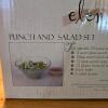 Elements 29-Piece Punch & Salad Glass Set, 5-Quart Bowl, 12 Cups, Stand, Ladle, 1998, Boxed - 2