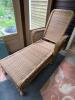 Faux Wicker Chaise Lounge Chair with Floral Cushion - 2