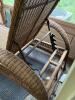 Faux Wicker Chaise Lounge Chair with Floral Cushion - 3