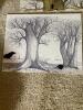 Four Hand-Drawn Ink and Mixed Media Tree Illustrations on Paper - 3
