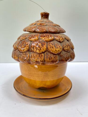Bird Brain Ceramic Acorn Hanging Bird Feeder
