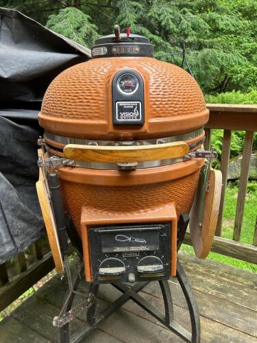Vision Grills Kamado Charcoal Grill, Orange