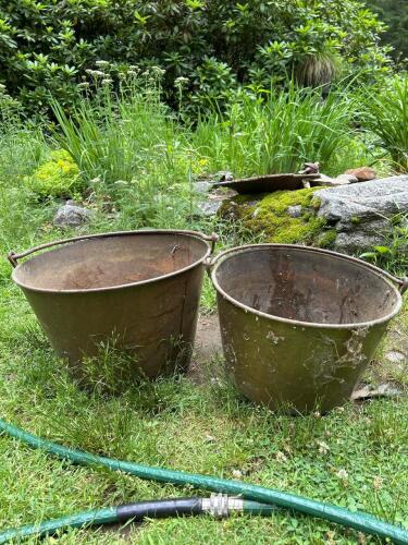 Antique Large Metal Buckets