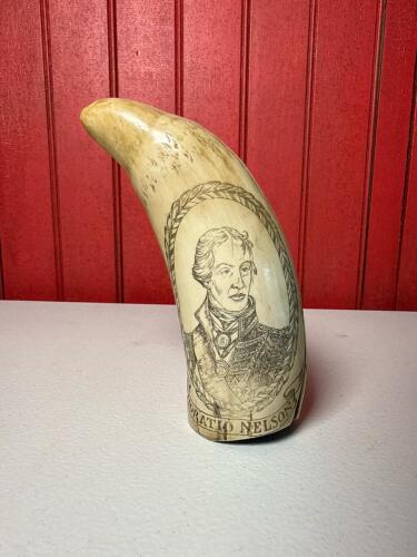 Scrimshaw Resin Whale Tooth Replica