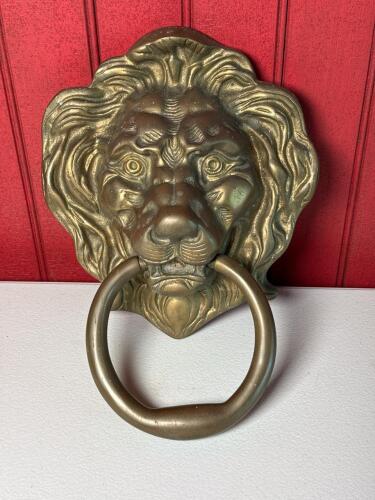HUGE Brass Lion Head Door Knocker