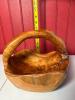 Carved Wooden Basket/Bowl with Handle - 2