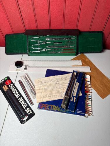Vintage Drafting Tools Set