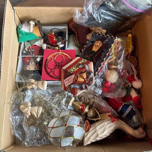 Box of Mixed Vintage Christmas Ornaments