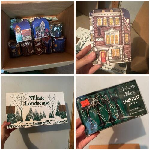Department 56 Village Christmas Display Lot with Buildings and Accessories