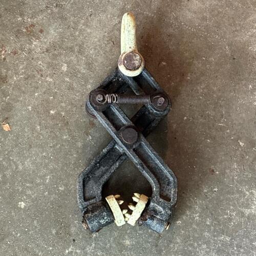 Vintage Cast Iron Gripping Clamp Tool with Toothed Jaws