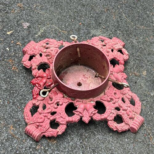 Vintage Red Cast Iron Christmas Tree Stand