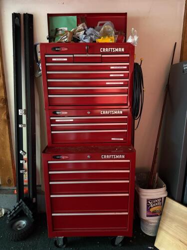 Craftsman 3 Piece Quiet Glide Rolling Tool Chest with Tools
