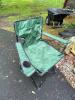 Green Folding Camping Chair with Mesh Cup Holder and Steel Frame - 3