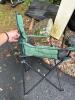 Green Folding Camping Chair with Mesh Cup Holder and Steel Frame - 4