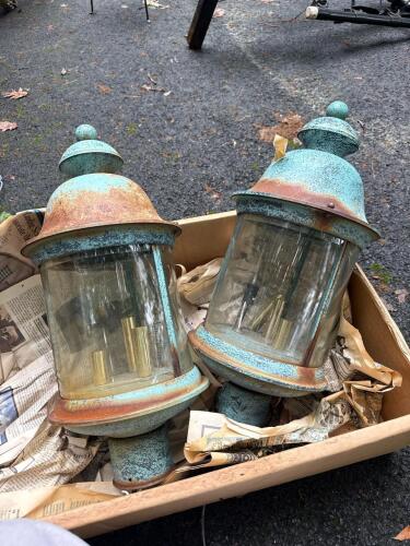 Vintage Patina Outdoor Post Lanterns