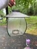 Purple & Pink Glass Hummingbird Feeder and Lantern - 2