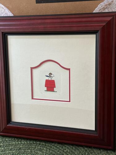 Snoopy Red Baron Limited Edition Framed Etching 2213/5000, 17"x17"