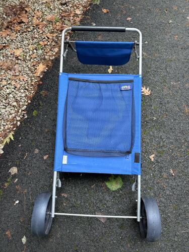COPA Folding Beach Cart with Mesh Pocket and Blue Fabric