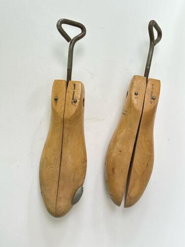 Vintage Belcher Wooden Shoe Stretchers, Metal Bunion Insert, Screw Expansion