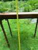 Antique Inlaid Hardwood Serving Table, Foldable - 2
