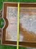 Antique Inlaid Hardwood Serving Table, Foldable - 4