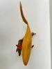 Hand-Carved Wooden Shark Sculpture on Natural Wood Base - 3